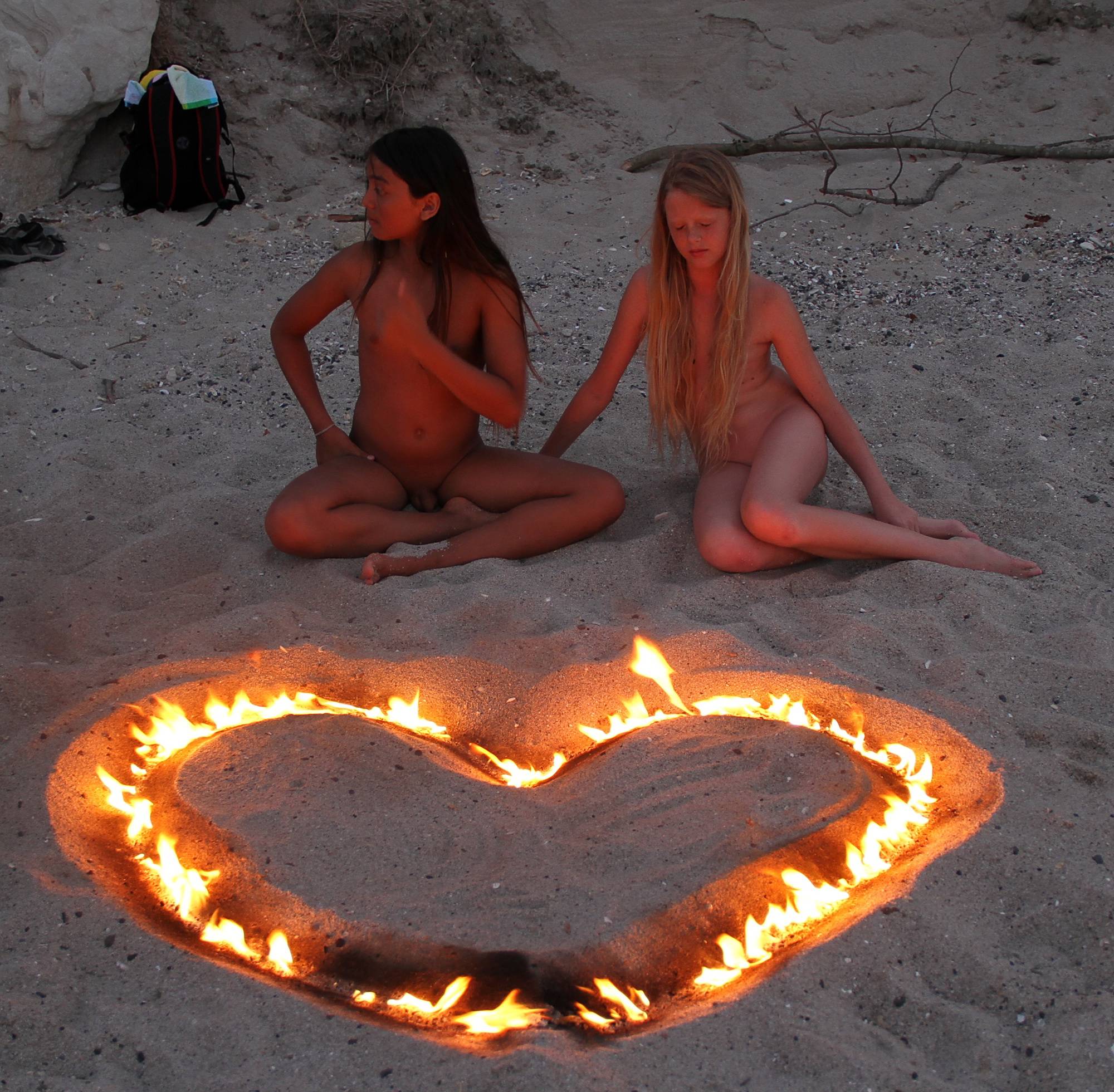 Nudist Photos Beach Bonfire Festivity - 1