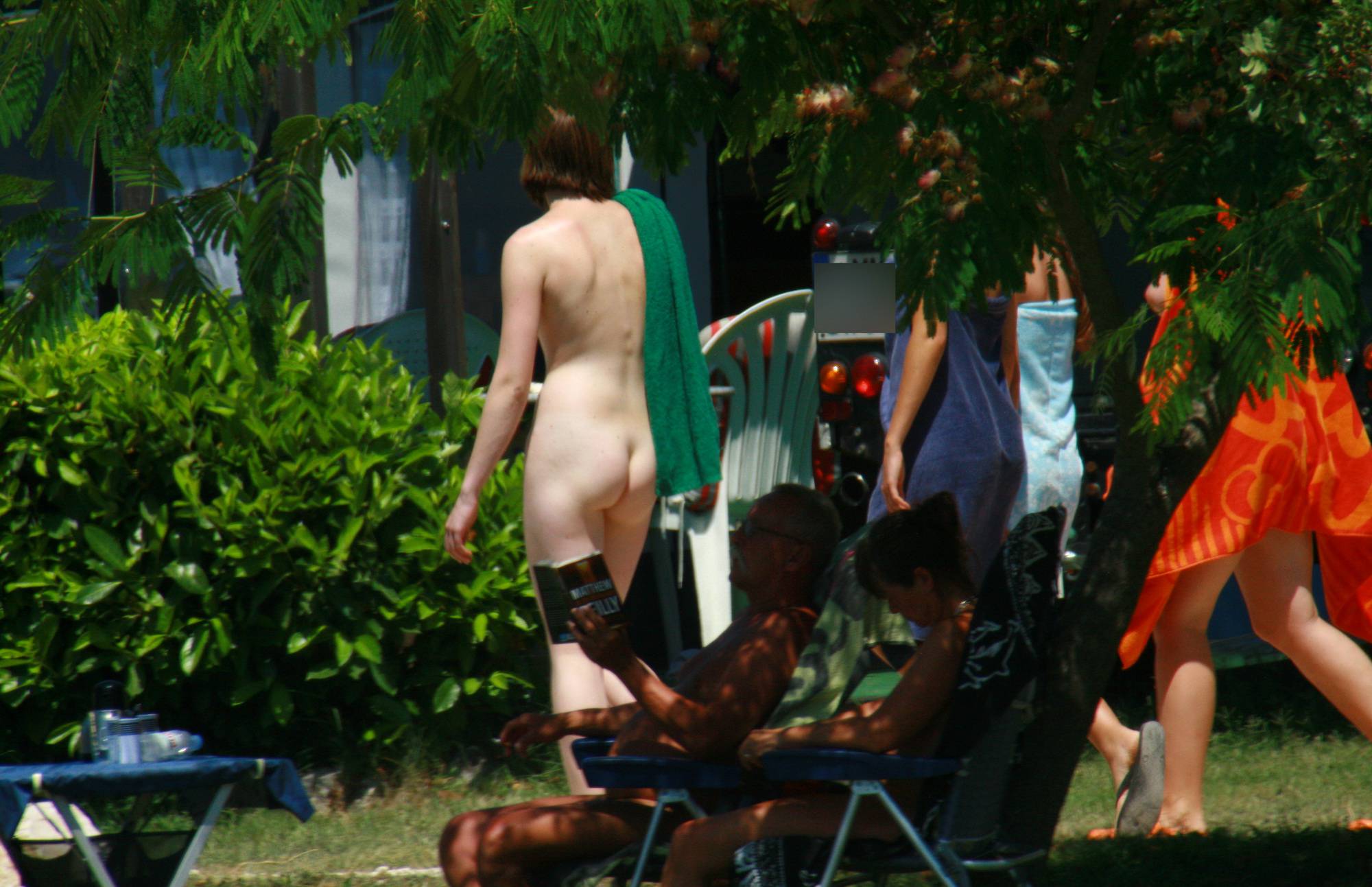 Nudist Gallery Nude Duet Walking and Bike - 1