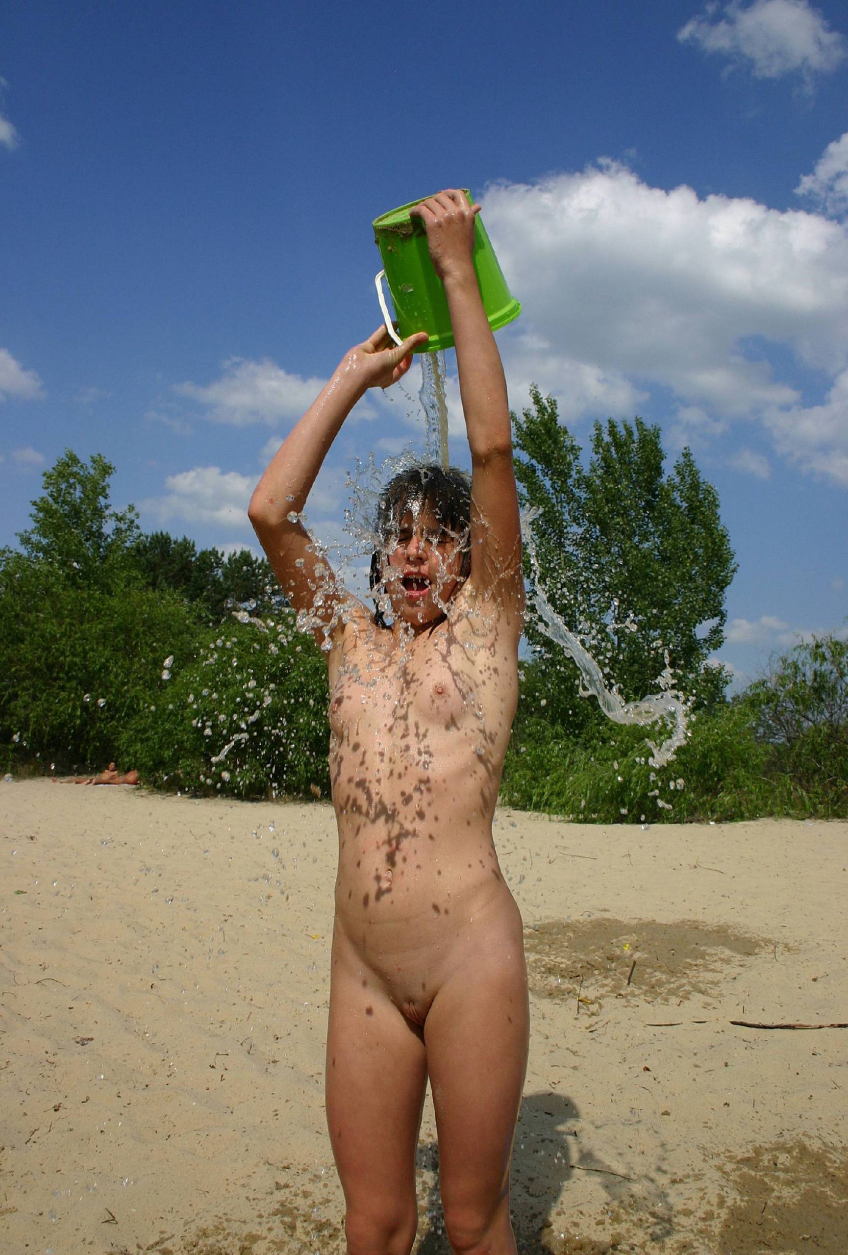 Nudist Pics The Water Bucket of Fun - 2